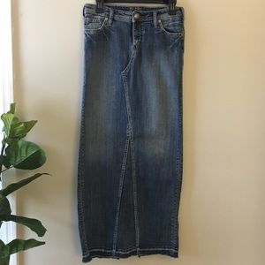 Silver Jeans ADELE maxi denim skirt